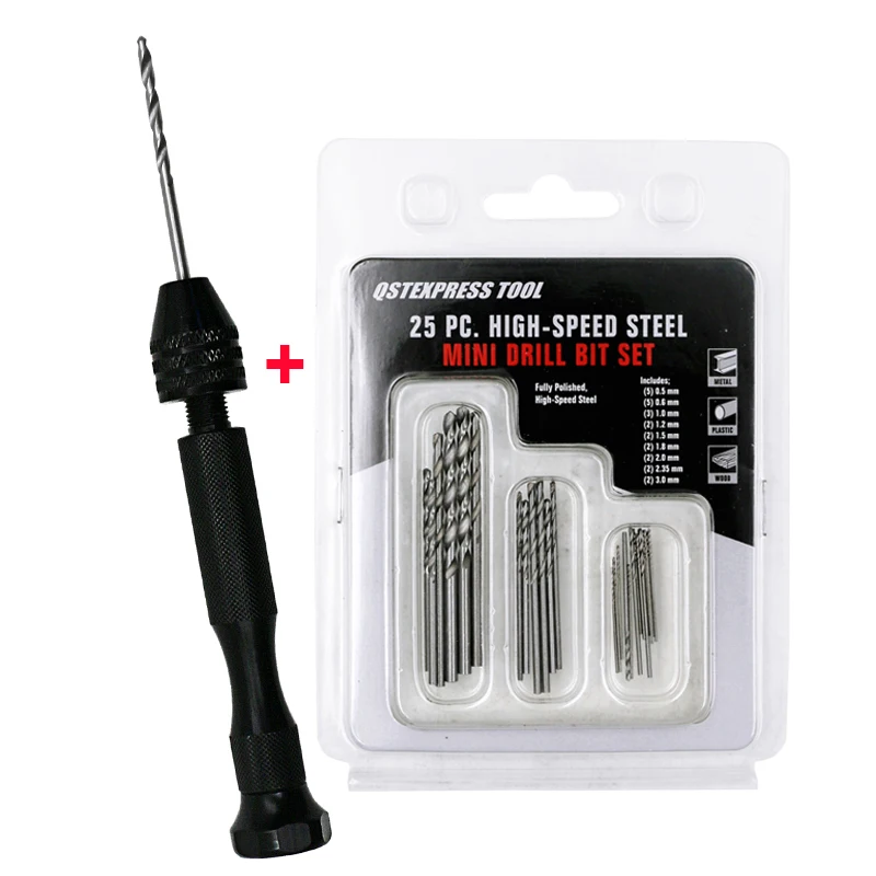 FAI DA TE Micro Drill Bit Set 0.5 millimetri ~ 3 millimetri (0.019 "~ 0.118") per PCB Artigianato e Gioielli Nero A Mano twist drill