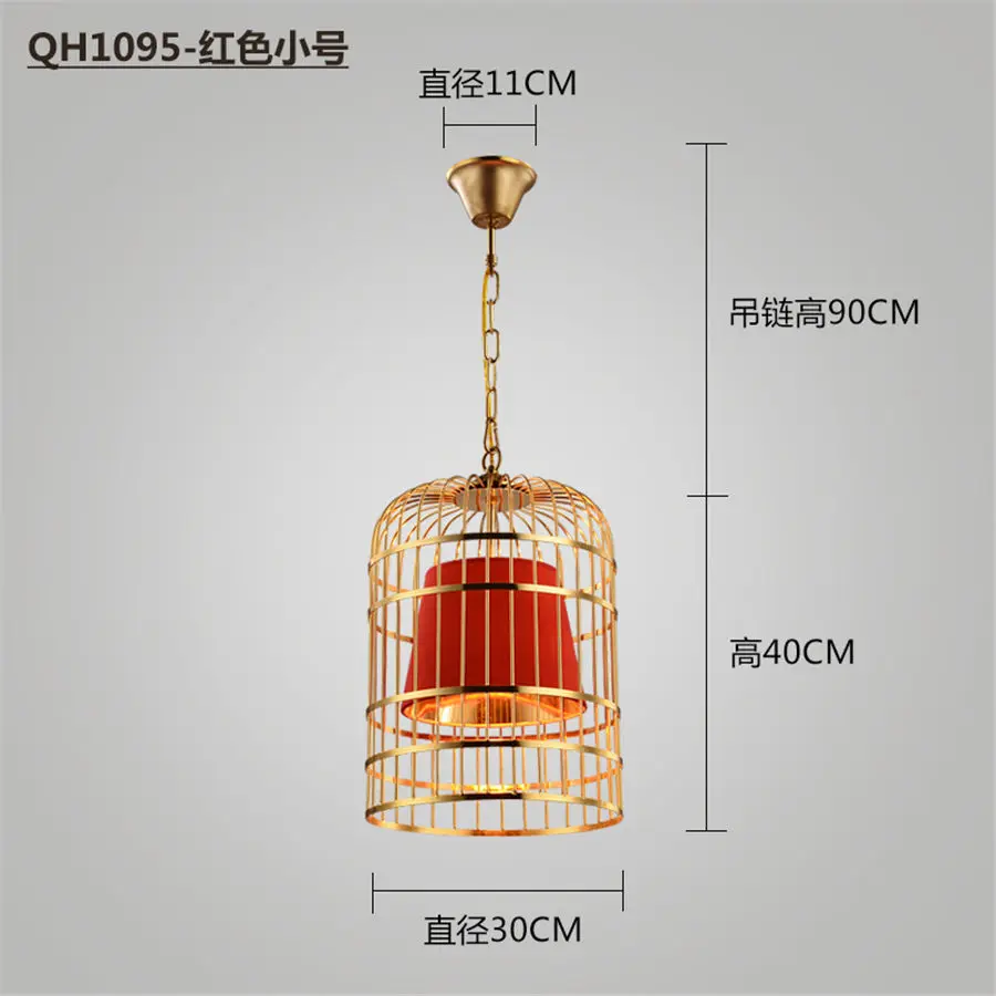 American metal bird cage pendant lights for dining room coffee store bar suspension luminaire industrial loft decor hanging lamp