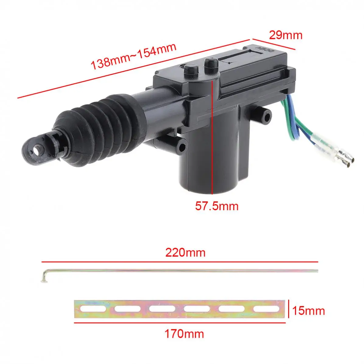 Universal DC 12V 2 Wire Car Auto Truck Heavy Duty Power Door Lock Actuator Motor