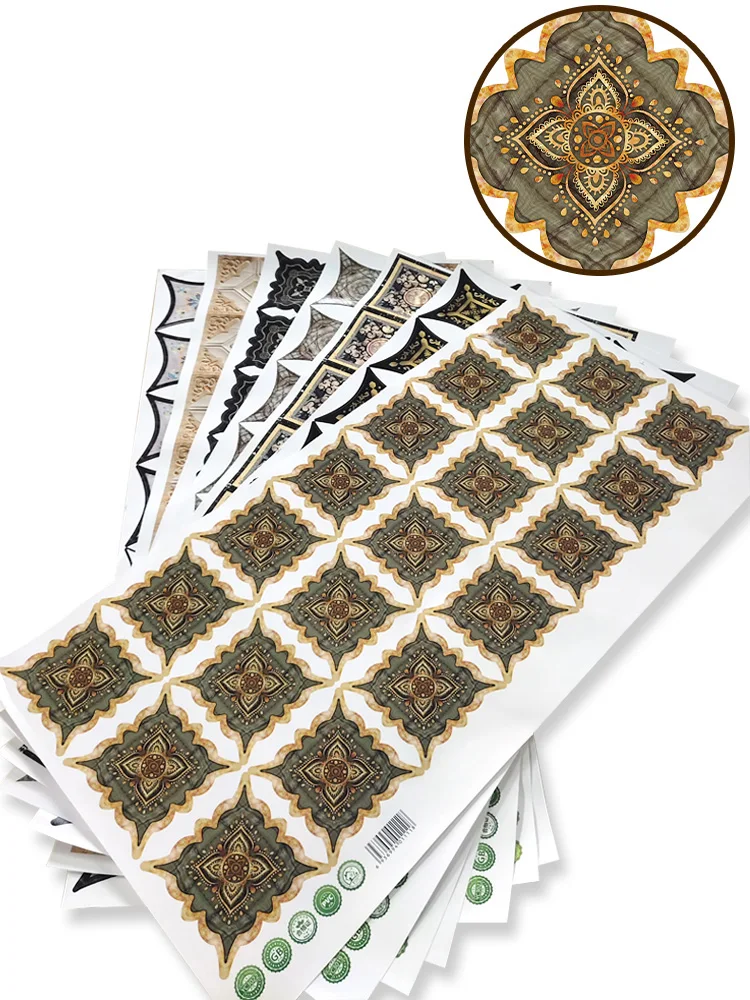 

18PCS Waterproof and wear-resistant tile stickers, living room floor decorations