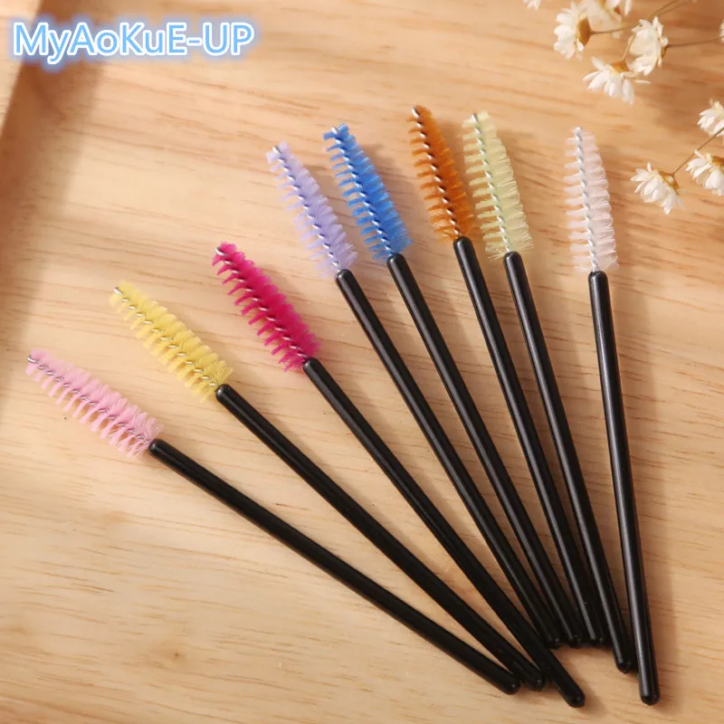 50 pcs/lot Nylon Material Disposable Brushes For Eyelash Extension Eyelashes Mascara Wands Applicator Makeup Tools