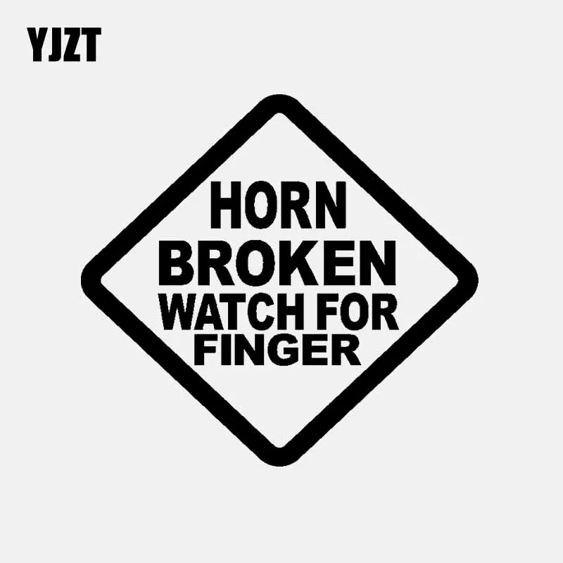 YJZT 13CM*13CM CAR STICKER VINYL DECAL HORN BROKEN WATCH FOR FINGER Black/Silver C3-1965