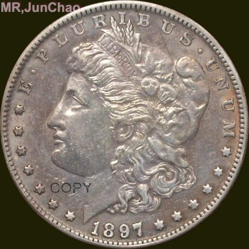 Imagem -03 - Imitação Prata Esterlina 1897-s Morgan One Dollar Copiar Moeda Estados Unidos Alta