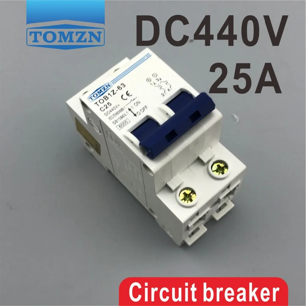 2P 25A DC 440V  Circuit breaker MCB C curve