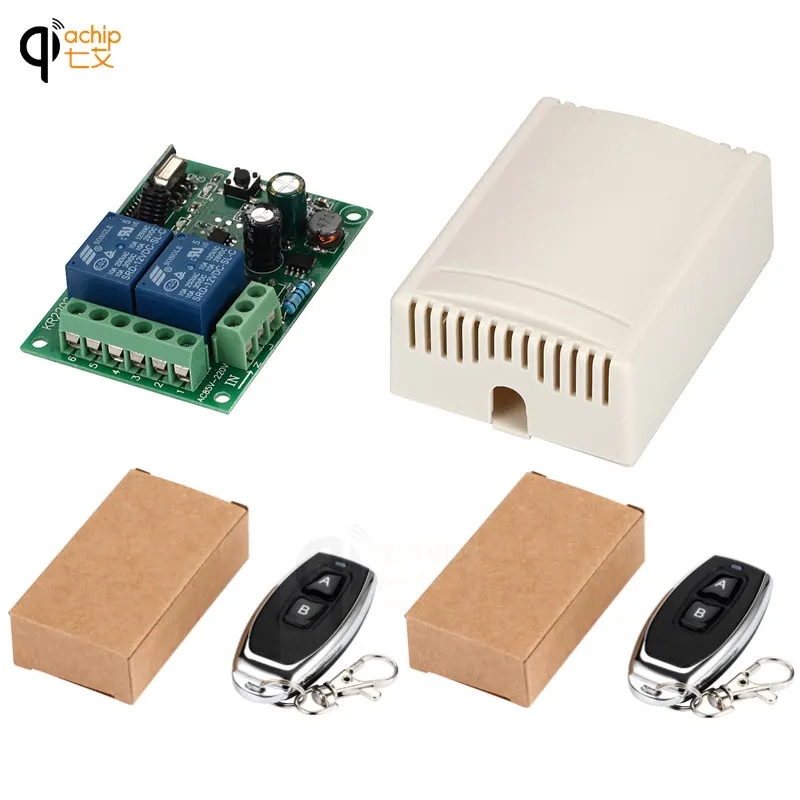 

433Mhz Universal Wireless Remote Control Switch AC 220v 110V 2CH Relay Receiver Module and 2pcs RF 433 Mhz Remote controller