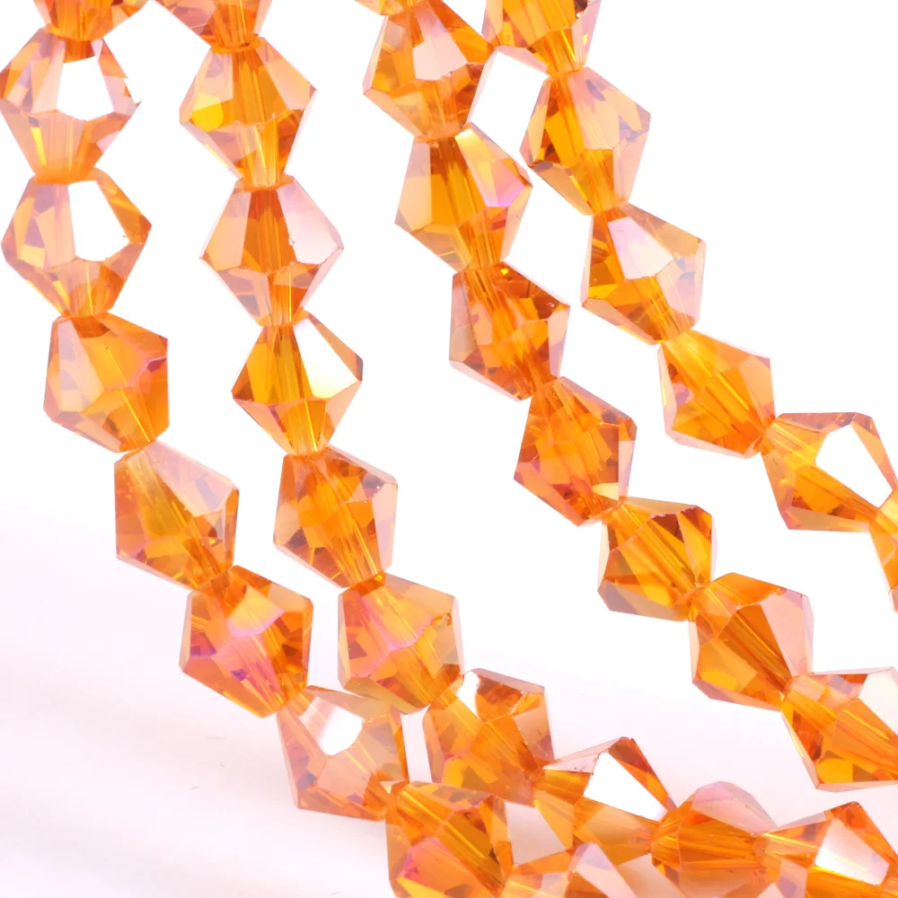 OlingArt 3/4/6/8mm Bicone Upscale Austrian Multicolored crystal Orange AB color beads Loose bead bracelet DIY Jewelry Making