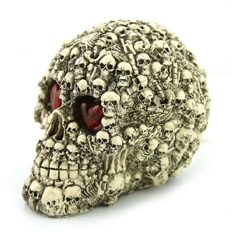 LED شكل الإنسان الهيكل العظمي رئيس Homosapiens الجمجمة تمثال تمثال شيطان الشر ديكور المنزل الكمامات النكات العملية لعبة شريط يمكن تألق