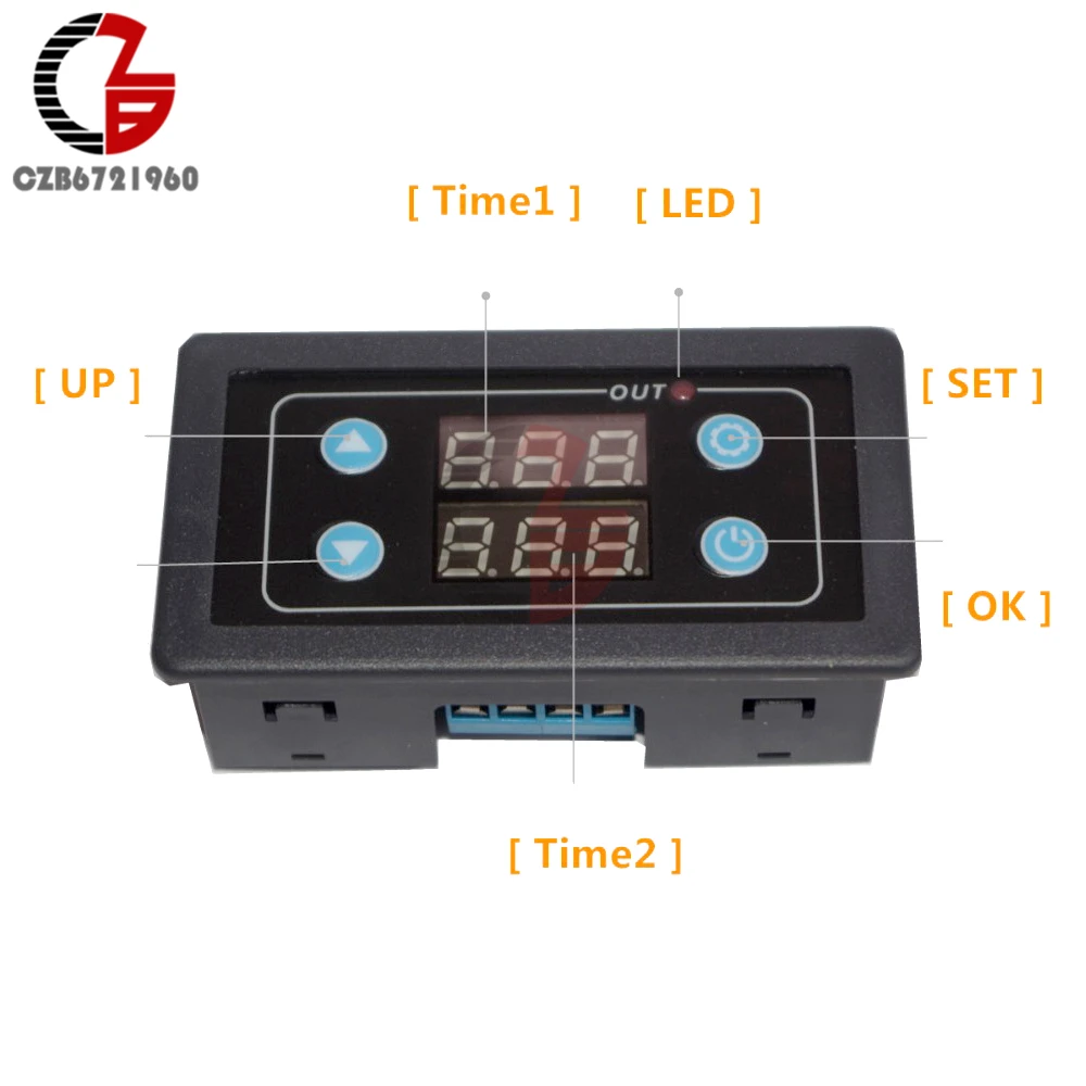 5V 12V 24V 110V 220V Digital Time Relay Module Dual Display Time Delay Relay Timer Switch Power Control for Car Home LED Light