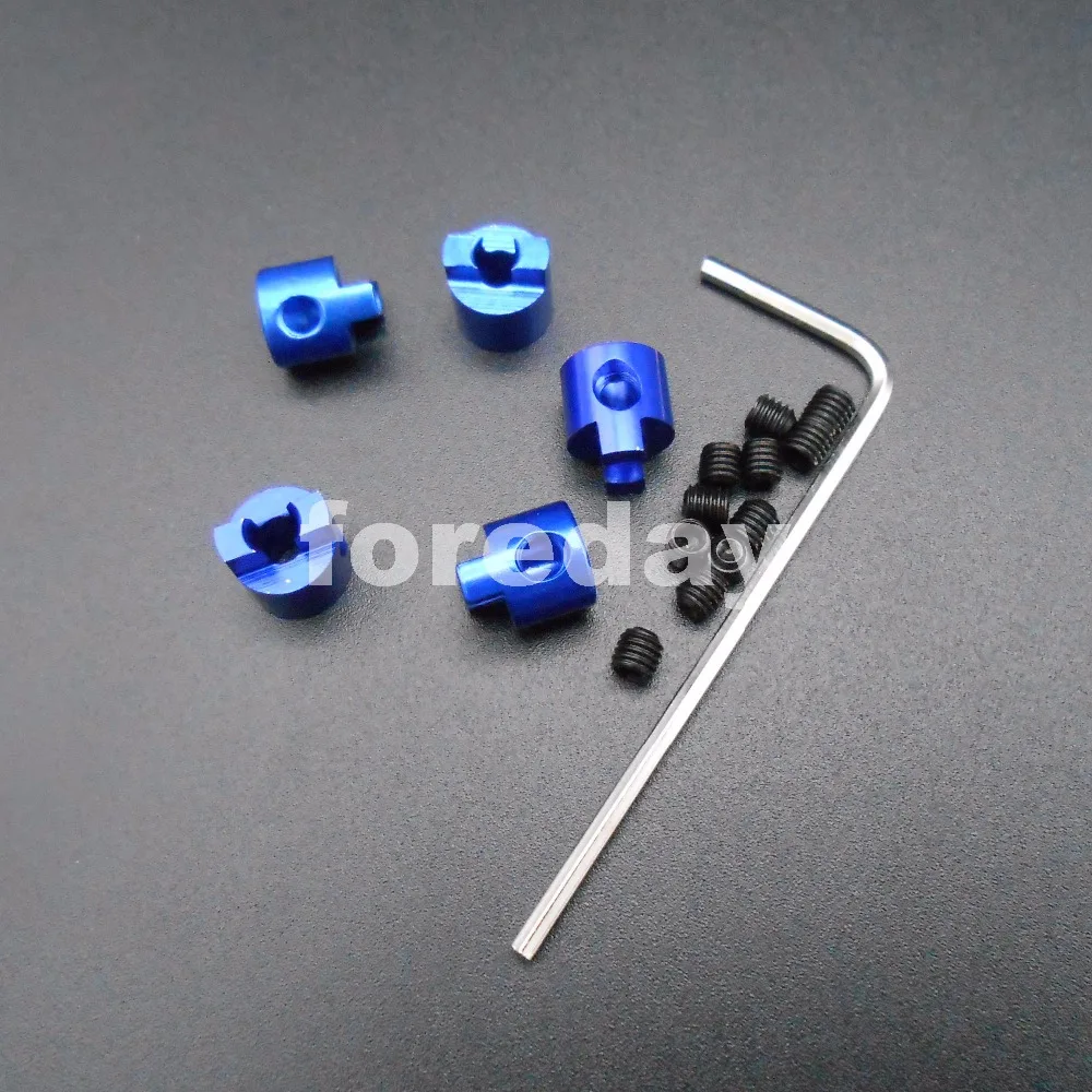 3MM Aluminum Propeller shaft Connector rowlock Crutch Model ship Boat accessories Blue HQ Inner dia. 3mm Outer:7mm *FD456X10