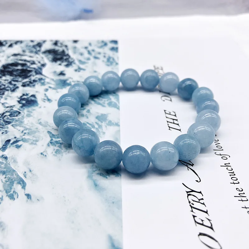 New blue Tiger Eye Beads Buddha Bracelets & Bangle Elastic Rope aquamarin 6mm 8MM Natural Stone Bracelets For Women Men Jewelry