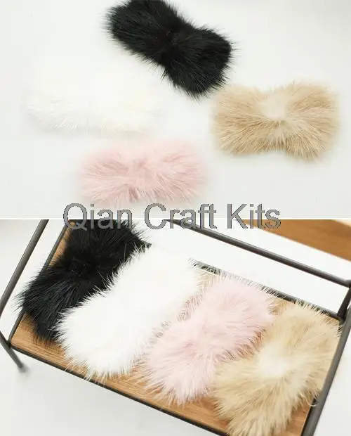 

10pcs Cute mixed color fur covered bow cabochon 65mm genuine Mink fur bow or you pick colors