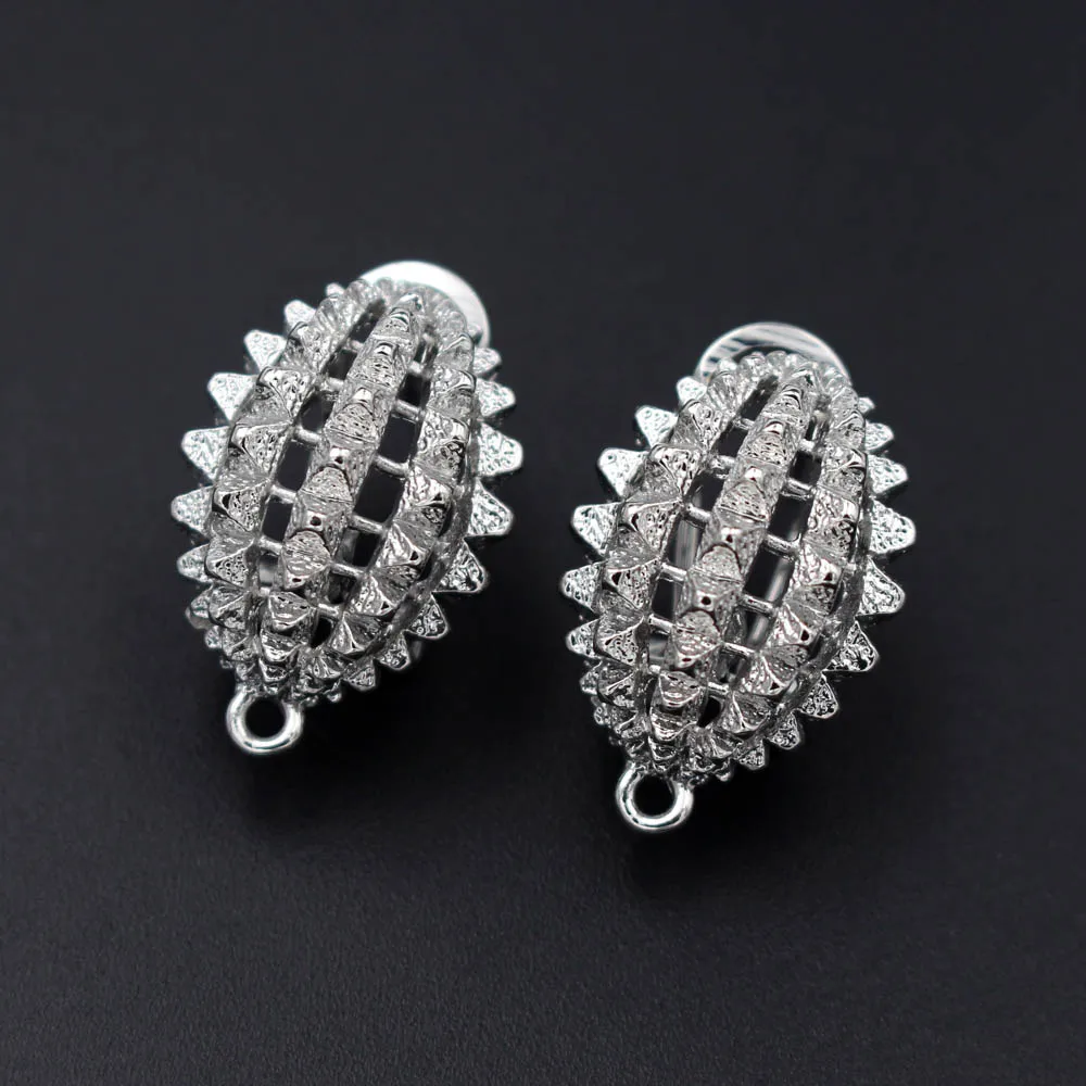 10pair Stud Clip Earrings Post Filigree Circle Base with Loop Hanger DIY Findings Accessories Nigerian Wedding Dubai Jewelry