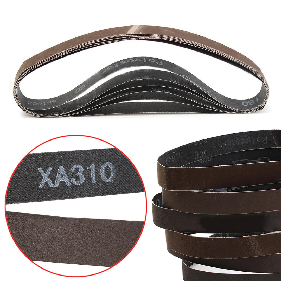 6pcs  1\'\'x30\'\' 180/240/320/400/600/800Grit Sanding Belts Set Sander Power Tools 25*762mm