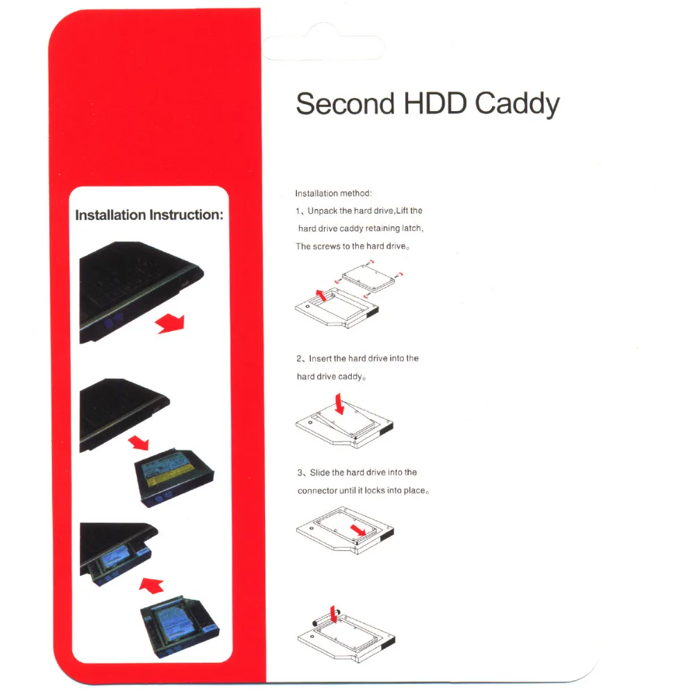 Caddy Case Hard Disk Drive Hdd For 9.5mm Cablecc Sata 22pin Universal Laptop Of A Dvd-rom Optical