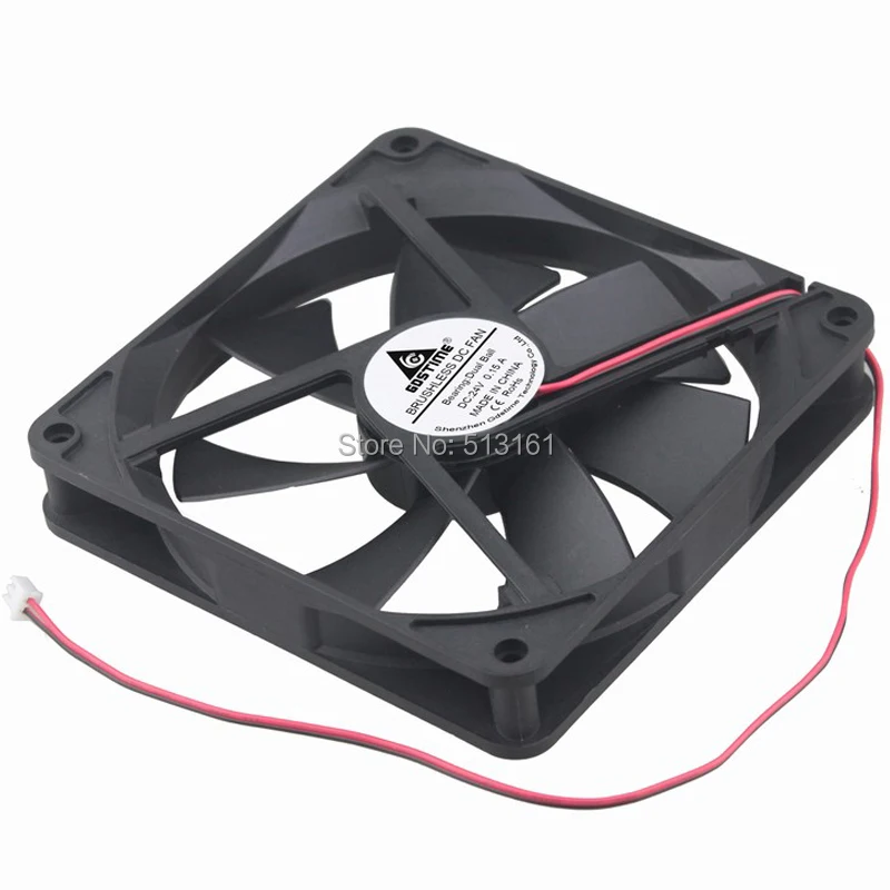 

2Pcs Gdstime 140mm PC Cooling Fan 14cm Ball Bearing DC 24V 2Pin 140x140x25mm Computer Cooler