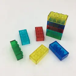 100g/lot 2*4 Building Block transparent Bricks about 38pcs Compatible with KNOWN B Educational Toy Multicolor Gift for Children