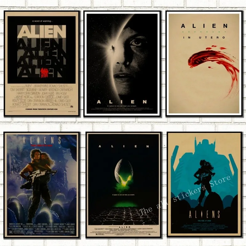 Alien Home Furnishing decoration Kraft Movie Poster Drawing core Wall stickers , house decoration , room decoration ./806