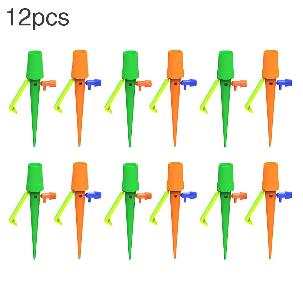 12Pcs Plant Self Watering Spikes Adjustable Stakes System Vacation Plant Waterer Self Automatic Watering Device Irrigation Tool