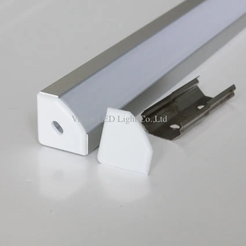 20m (20pcs) a lot, 1m per piece, 100cm long,  triangle shape led aluminum profile for led strips with milky diffuse cover,