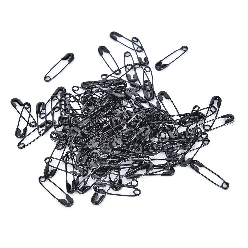 1000Pcs Lovely Black silver  Safety Pins Findings Black,Silver colors 19mm