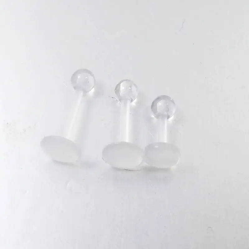 SaYao 5 Pieces 16G Clear Transparent Invisible Lip Labret Ring Tragus Ear Soft Earring body Piercing jewelry