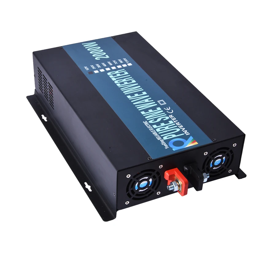 LED display Off grid solar inverter RB-2000S 12/24/48VDC to 110/220VAC 2000 W nominal sinusoidal Pure Wave Power Inverter