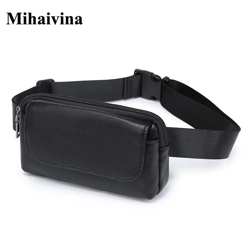 Fashion Women Waist Bag Black Ladies PU Leather Belt Travel Waist Packs Pouch Phone Bag Small bags Fashion Fanny Pack