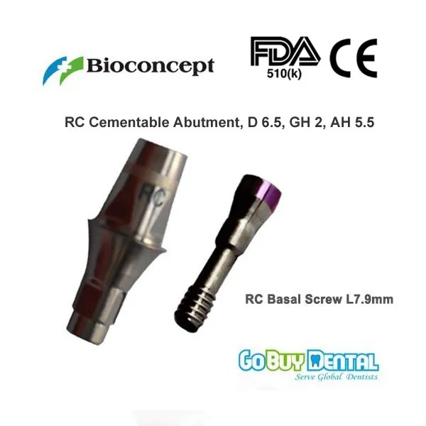 

Straumann Compatible Bone Level RC Cementable.Abutment, D 6.5mm ,GH 2mm, AH 5.5mm