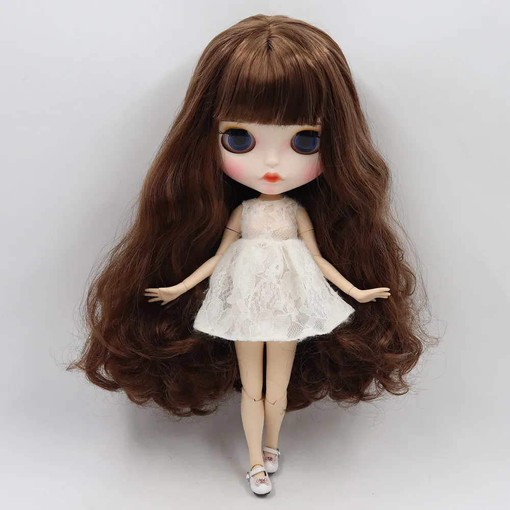 ICY fabriek blyth pop GEEN. BL340 30 cm aangepaste naakt pop met matte gezicht donkere huid joint body voor 1/6 BJD pop meisje gift