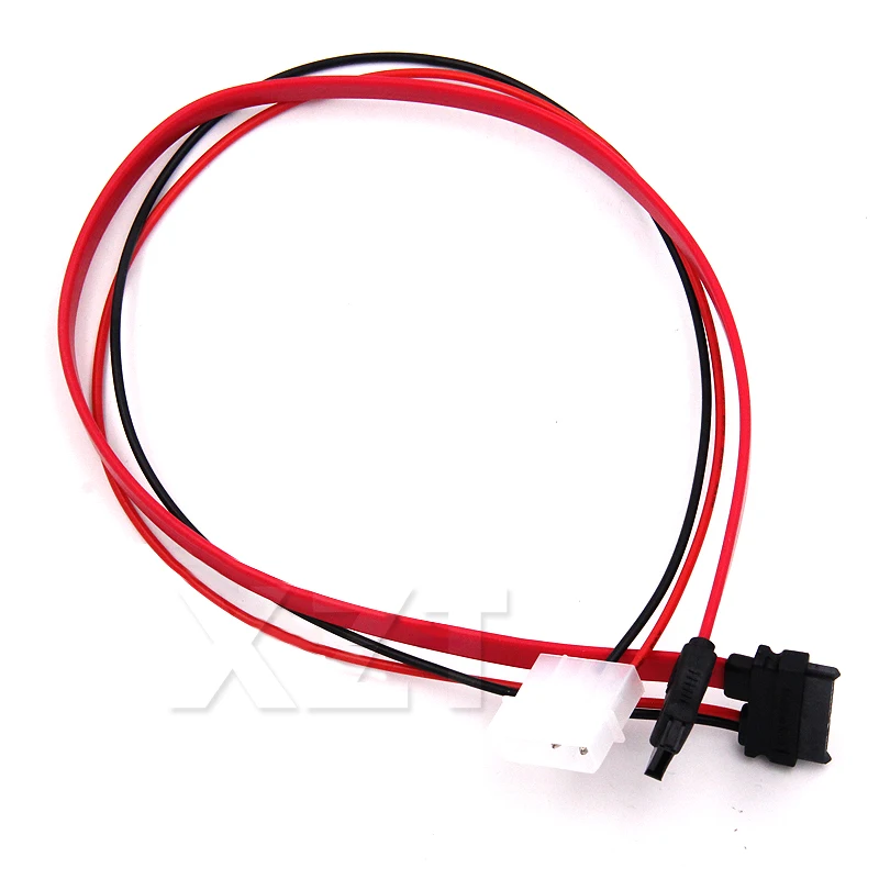 PZ 1PCS Slimline SATA  Power Cables to Molex Slim SATA 13 pin(7P+6P) to 7pin + Power cable1 for SATA Slimline port 30CM/1FT/12IN