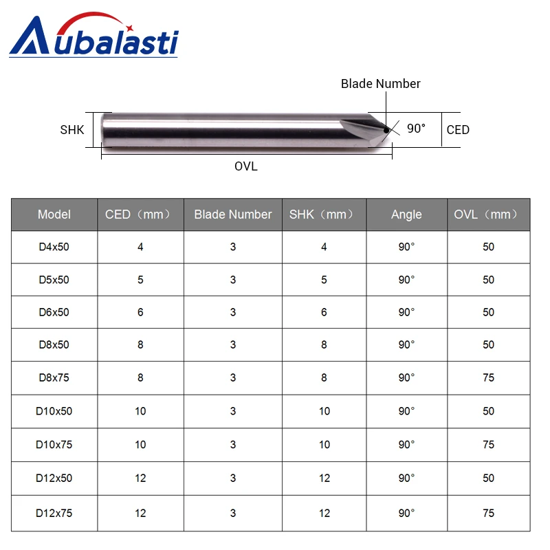 CNC Milling Cutter HRC55 Tungsten Carbide Tool Straight Groove Chamfering Tungsten Steel Router Bits For Engraver Machine