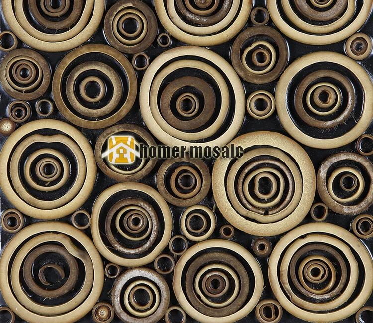 special unique design round natural bamboo art mosaic tiles bamboo panel beautiful gougers art mosaic tiles