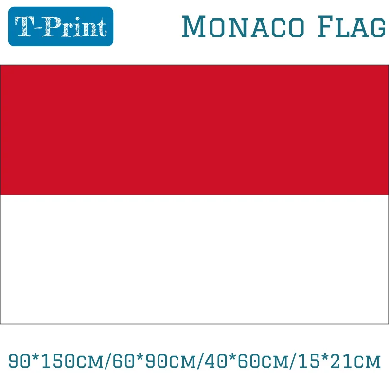 

90*150cm/60*90cm/40*60cm/15*21cm Monaco Polyester Flag 5*3FT For World Cup National Day