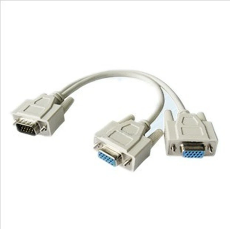 Rgb vga svga ذكر إلى 2 vga اثنين hdb15 الإناث الخائن محول تمديد كابل ث/الأساسية vga الفاصل محول موصل تحويل