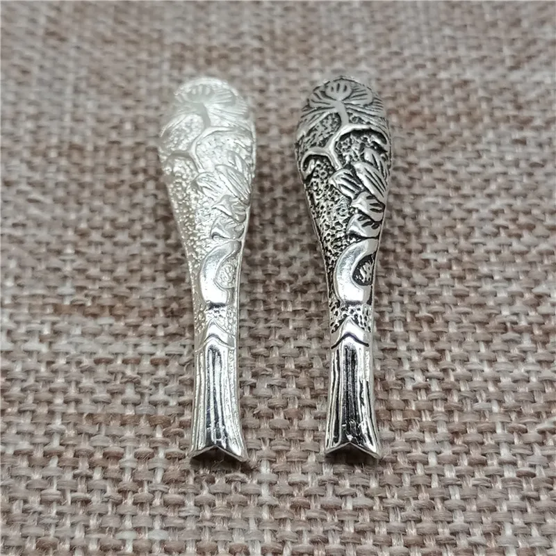 2 قطعة من 925 فضة منحنى الأسماك أنبوب الخرز ل سوار قلادة