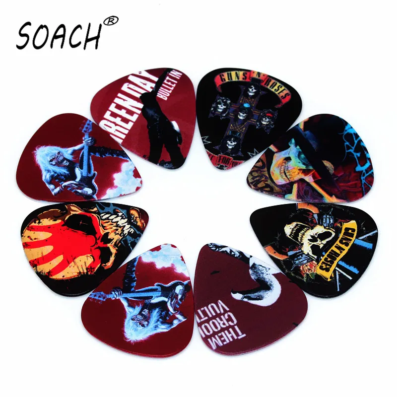 SOACH 50PCS 0.71mm high quality guitar picks two side pick Band mix picks earrings Mix picks guitar Guitar Accessories ukulele