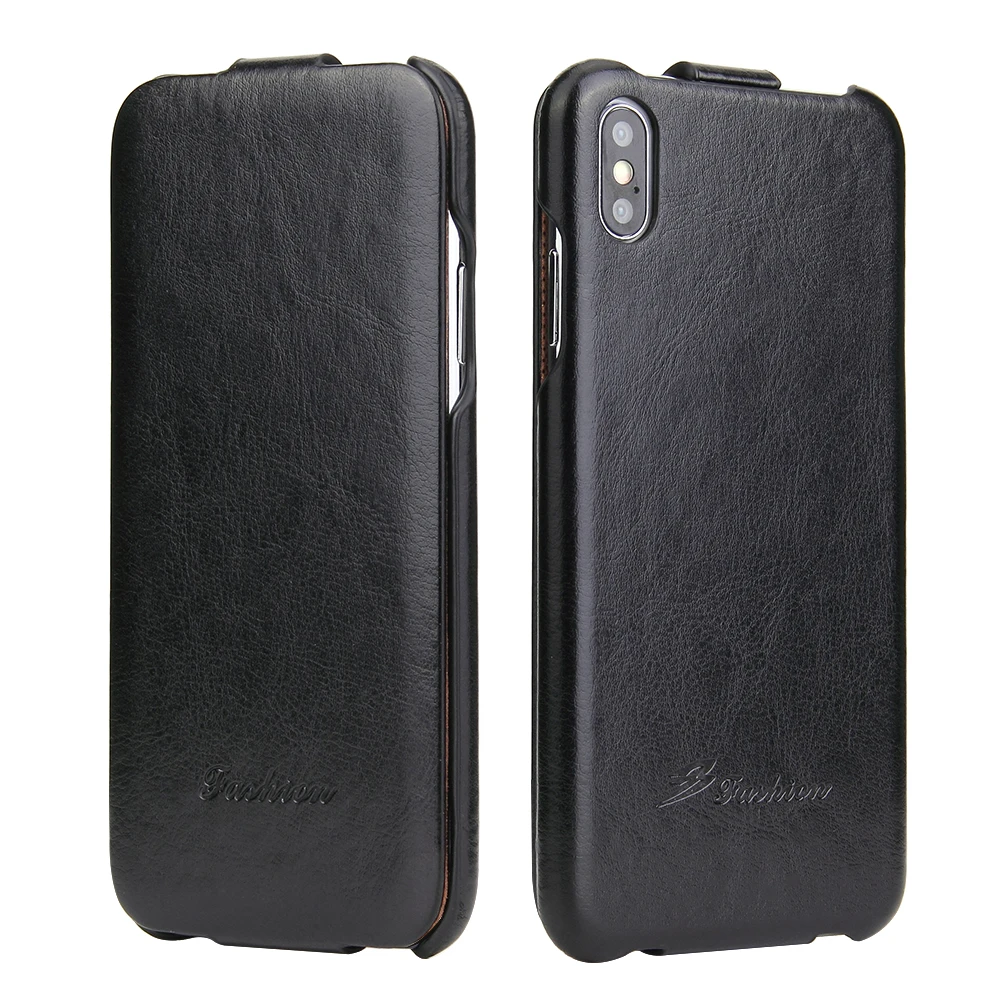 Fierre Shann Vertical Flip Leather Cover Case for Apple iPhone 16 Pro Max 15pro 14 13 Phone Protector Fundas Coque for iphone 11