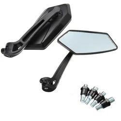 2pcs Rearview Mirror Reflector Mirror For Motorcycle ATV Quad Scooter Black 100% brand new and high quality