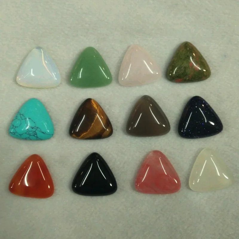 

Fashion assorted natural stone triangle cab cabochon beads for jewelry Accessories making 25mm wholesale 12pcs/lot free