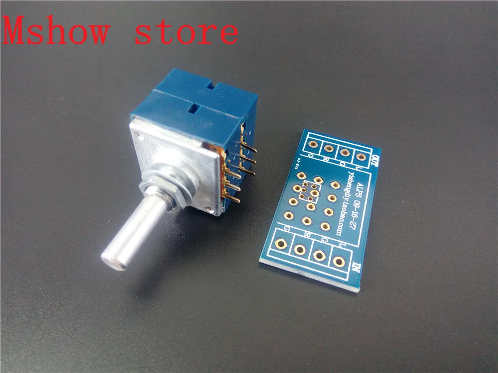 Japan ALPS Volume control 27 type Dual potentiometer 10K 50k 100K RK27 Round shaft With adapter PCB