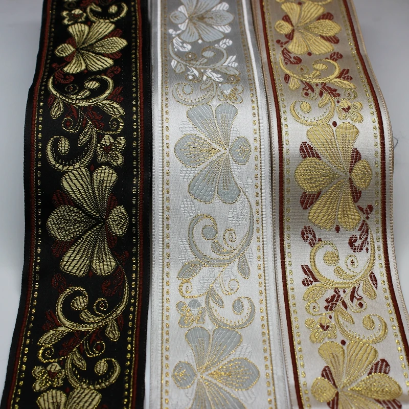 high quality 5cm Embroidered webbing Filigree Trim Laciness Chinese style DIY decoration National Jacquard Ribbon