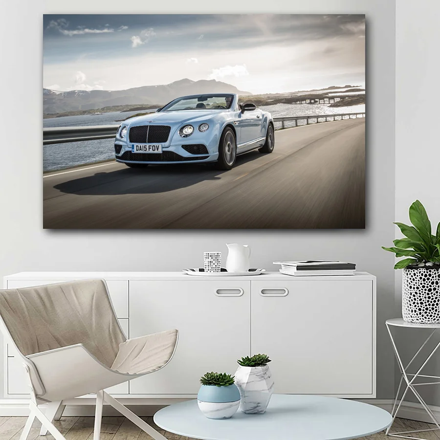 Convertible Sport Car Super Car Posters Canvas Wall Art Silk Printed Framed Painting for Room Decor