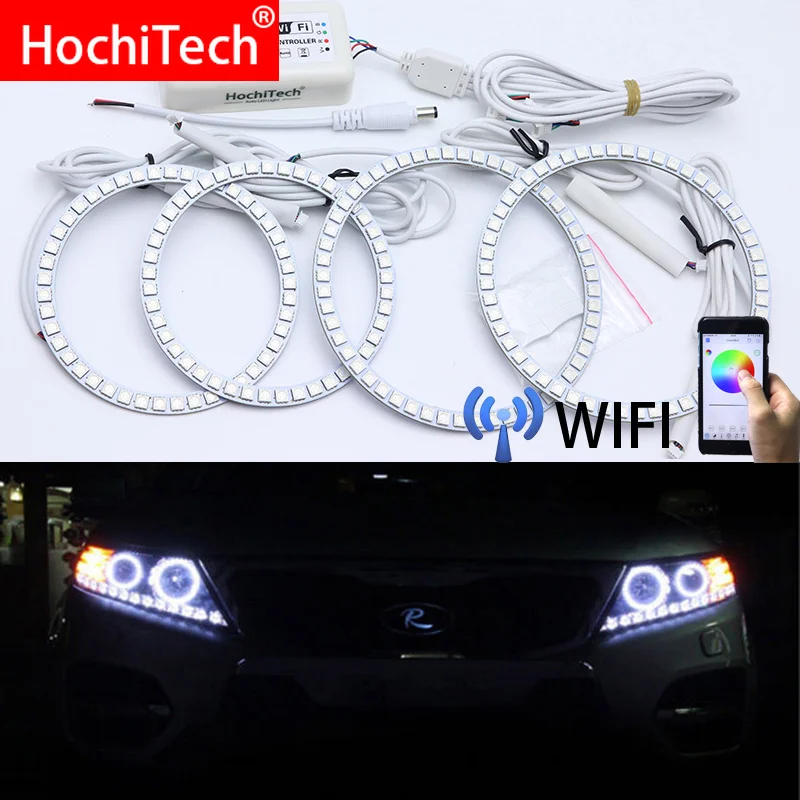 

Wifi Wireless RGB Multi-Color LED Angel Eye Rings Day Light DRL for Kia Sorento R 2009 2010 2011 2012