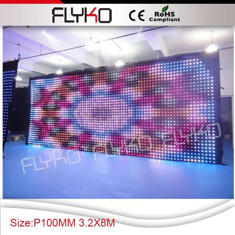 Factory good quaility stage backdrop display picture, gif, animation led stage curtain screen