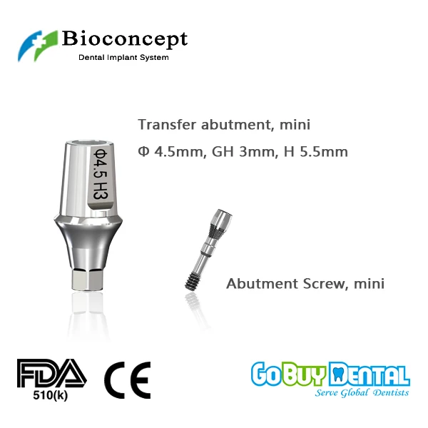 

Bioconcept Hexagon mini transfer abutment φ4.5mm, gingival height 3mm, height 5.5mm(331030)