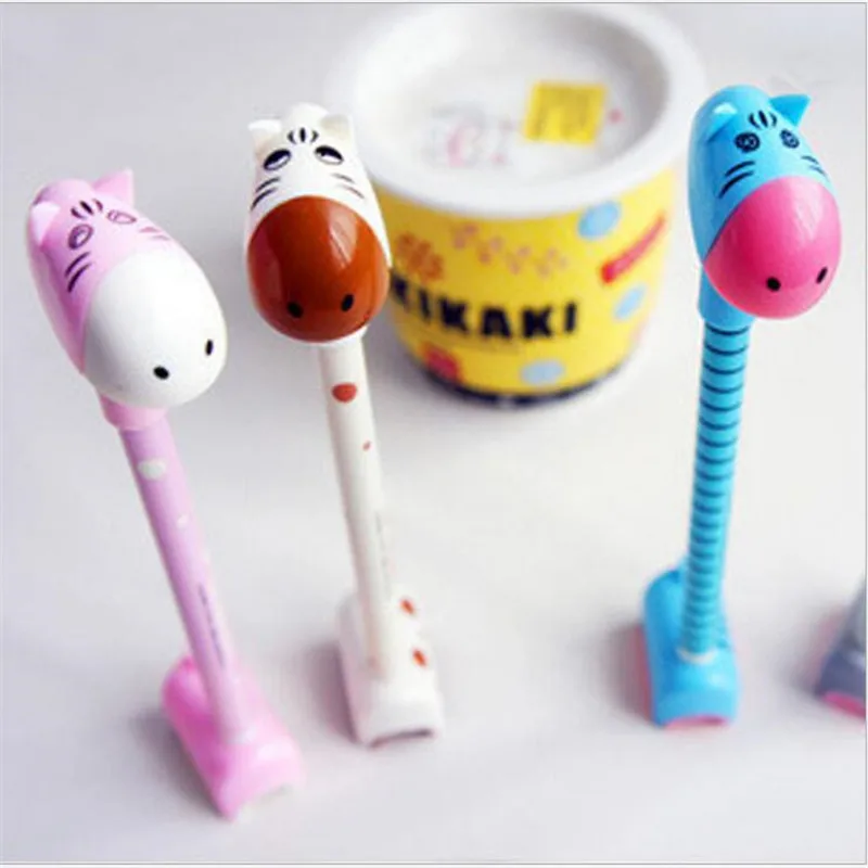 1Pcs/Lot Korean Stationery Cute Fun Donkey Hippo Pen Can Stand Ballpoint Pen 0.5MM