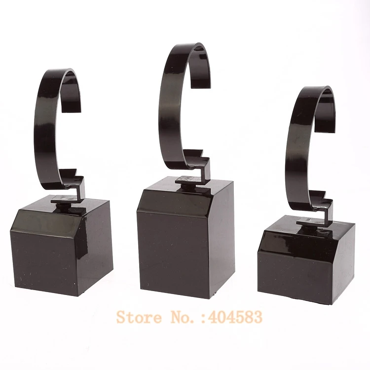 3pcs/set High Grade Black Acrylic Watch Display Stand  Watch holder with good circle