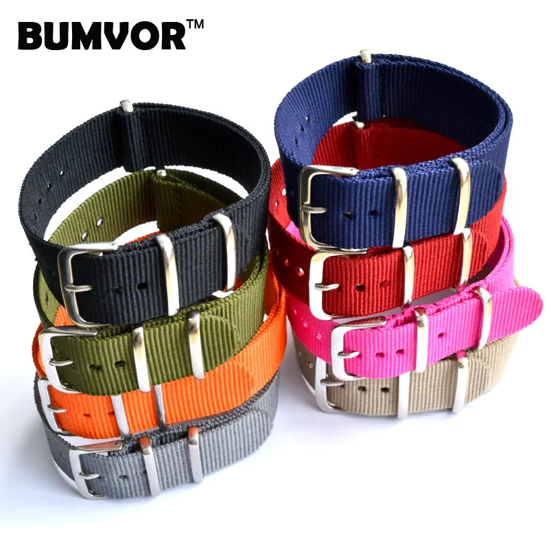 16 18 20 22 24mm Multiple Colors Nylon Military Watch Strap Army Sport Link Bracelet wrist watchband Accessories