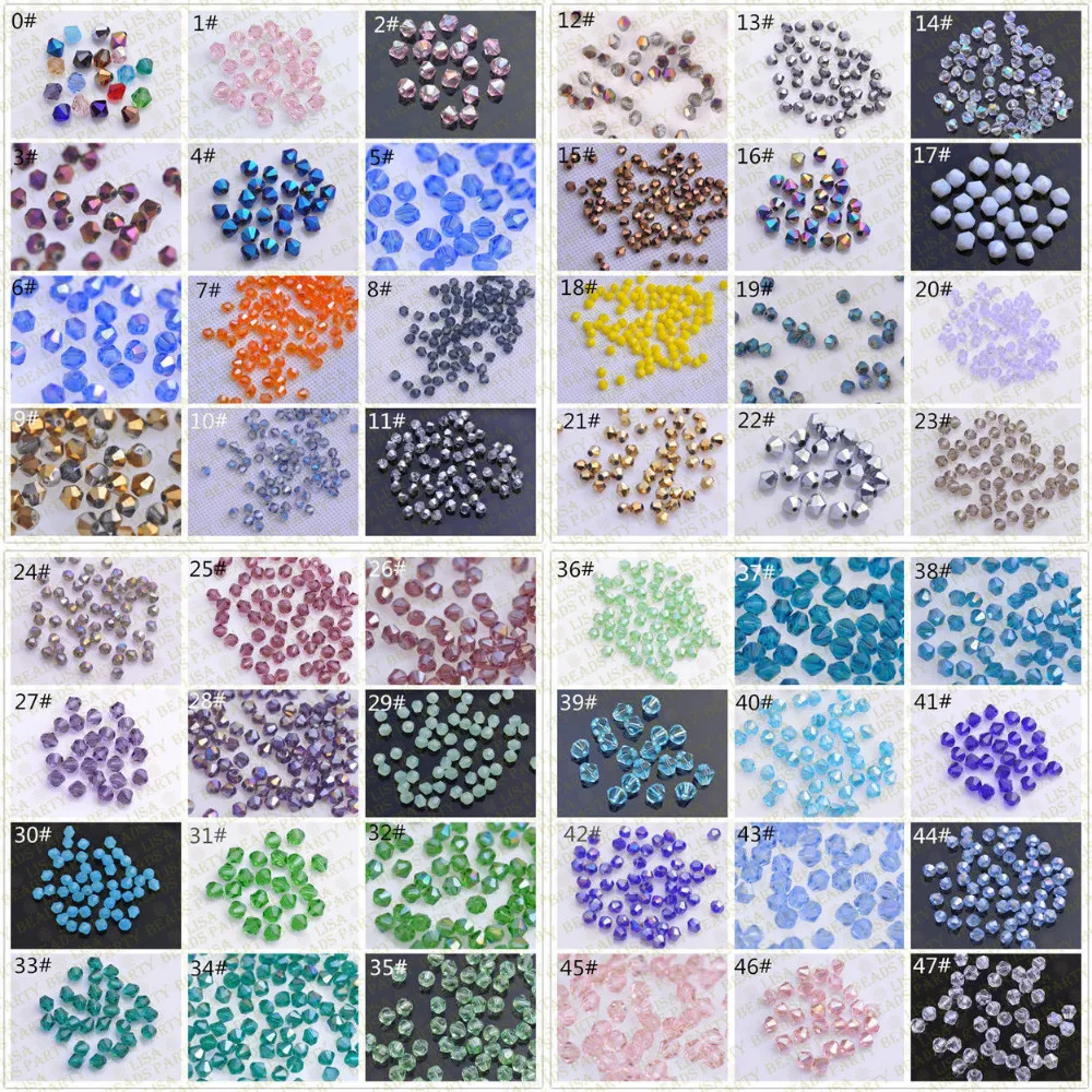 4mm 1000pcs/lot Bicone 5301 Austrian crystals beads Loose Spacer Bead for DIY Jewelry Making U pick Colour