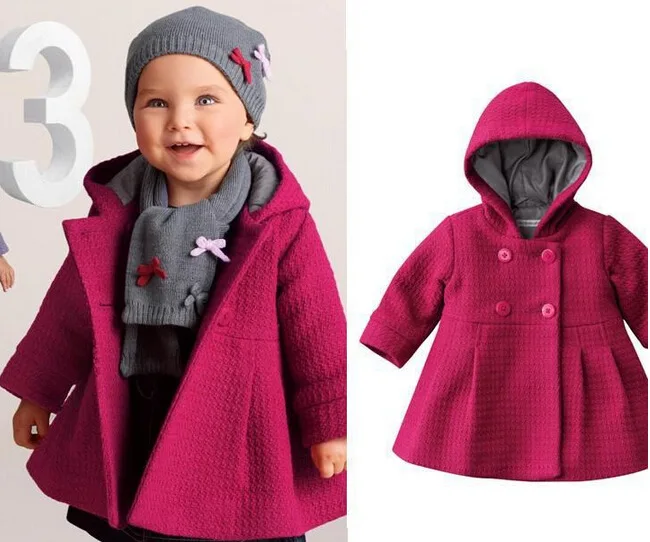 2018 Winter Baby Girls Coats Infant Jackets Trench Jacket Children Overcoat Bebe Poncho Girl Hooded Outerwear Newborn Clothes